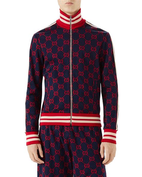 gucci tracksuits for men|Gg supreme jacquard zip.